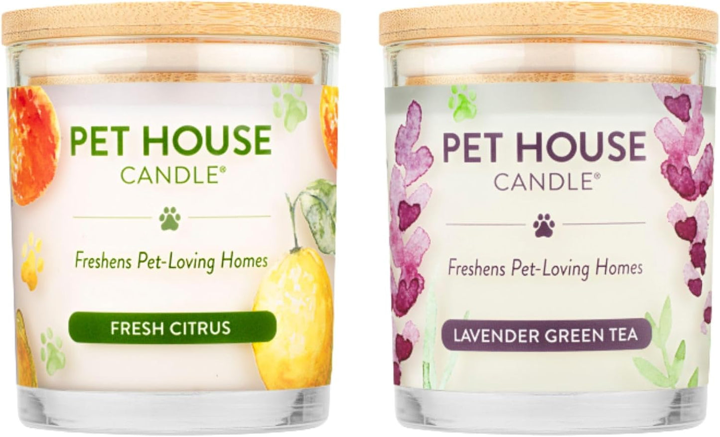 One Fur All Pet House Candle 2 Pack - Clean Burning Scented