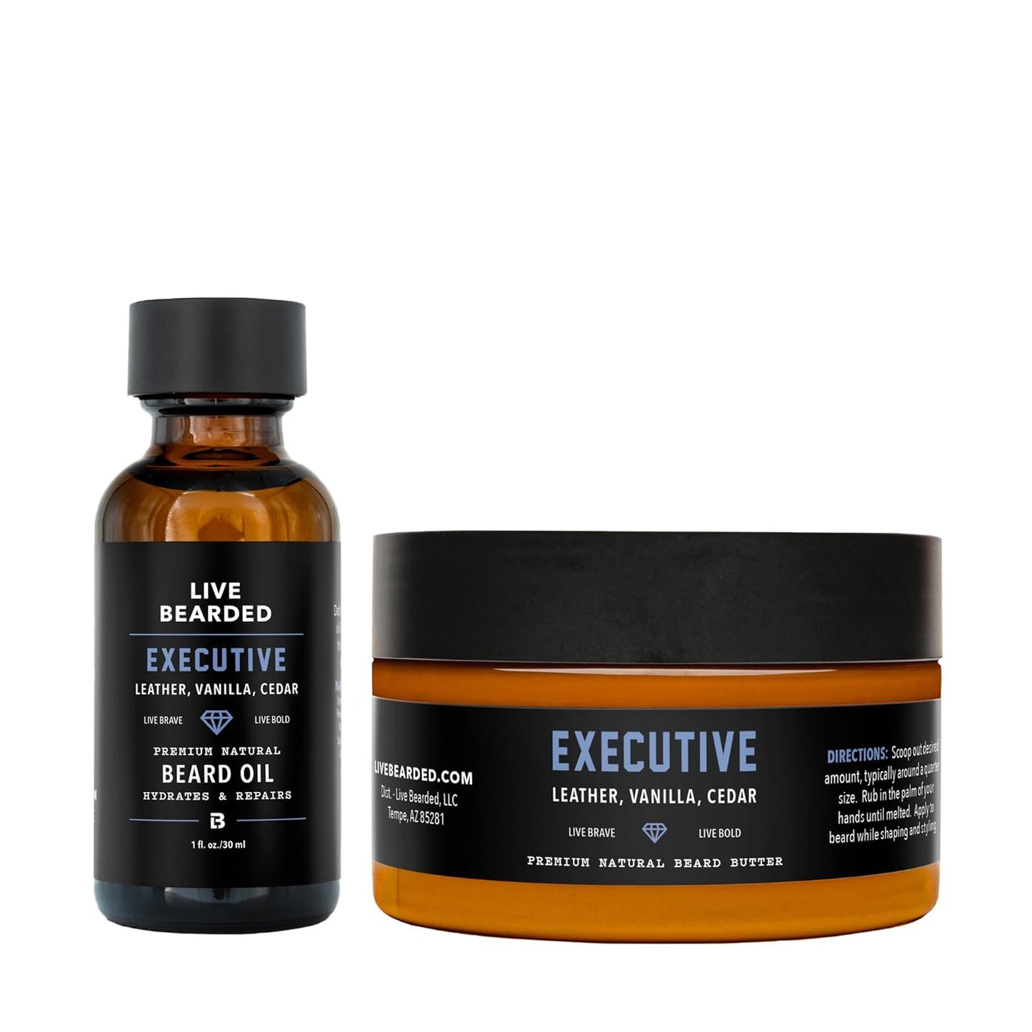 Live Bearded Beard Oil and Butter Grooming Kit for Growth
