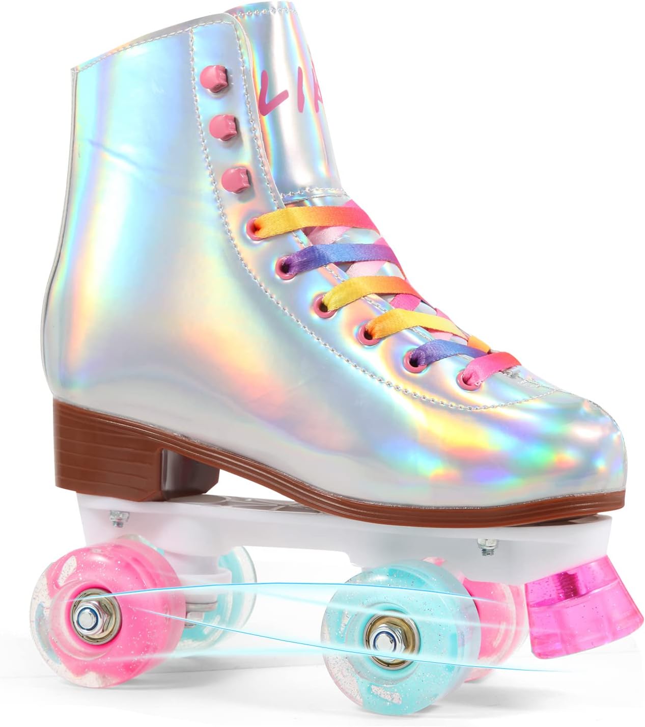 LIKU Quad Roller Skates for Girls with Light Up Wheels Fun