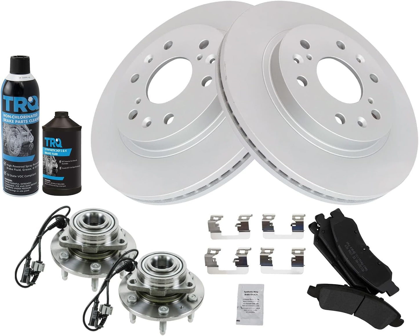 TRQ Front Brake Pad & Rotor Kit for 08-13 Avalanche & More
