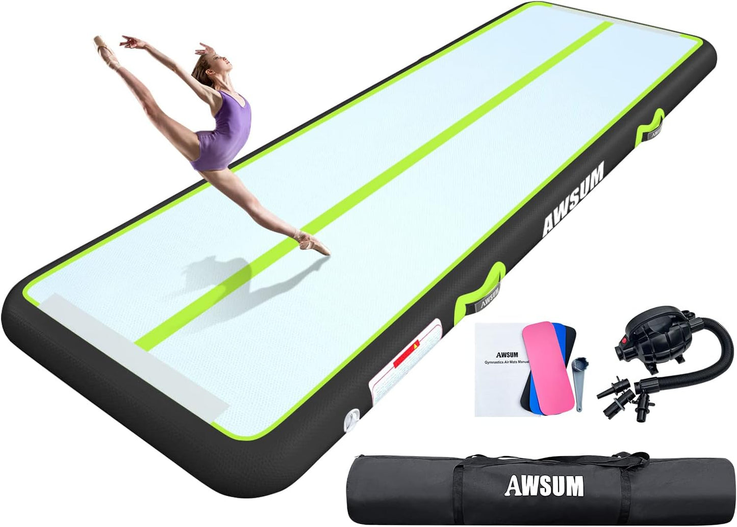 AWSUM Inflatable Air Gymnastics Mat for Home and Outdoor Use