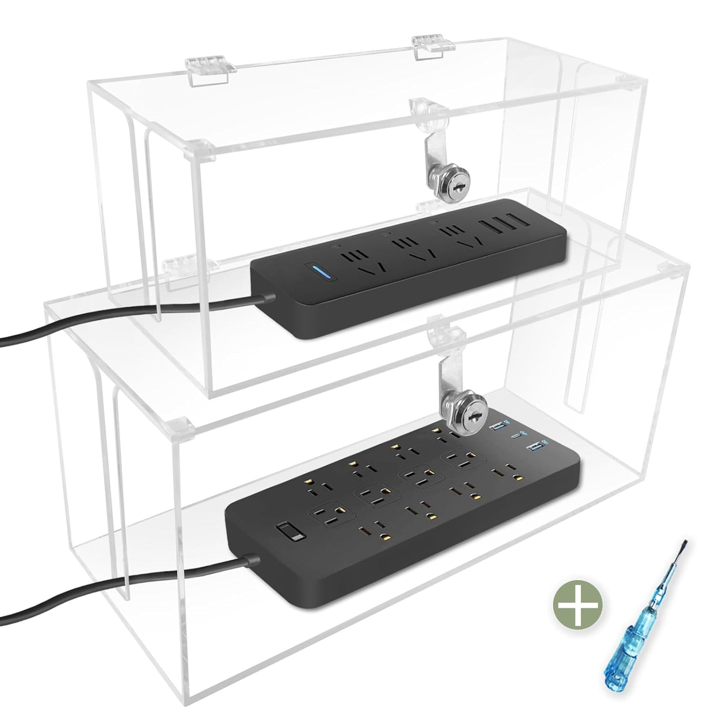 Lockable Cable Organizer Box - Tidy Cords & Protects!