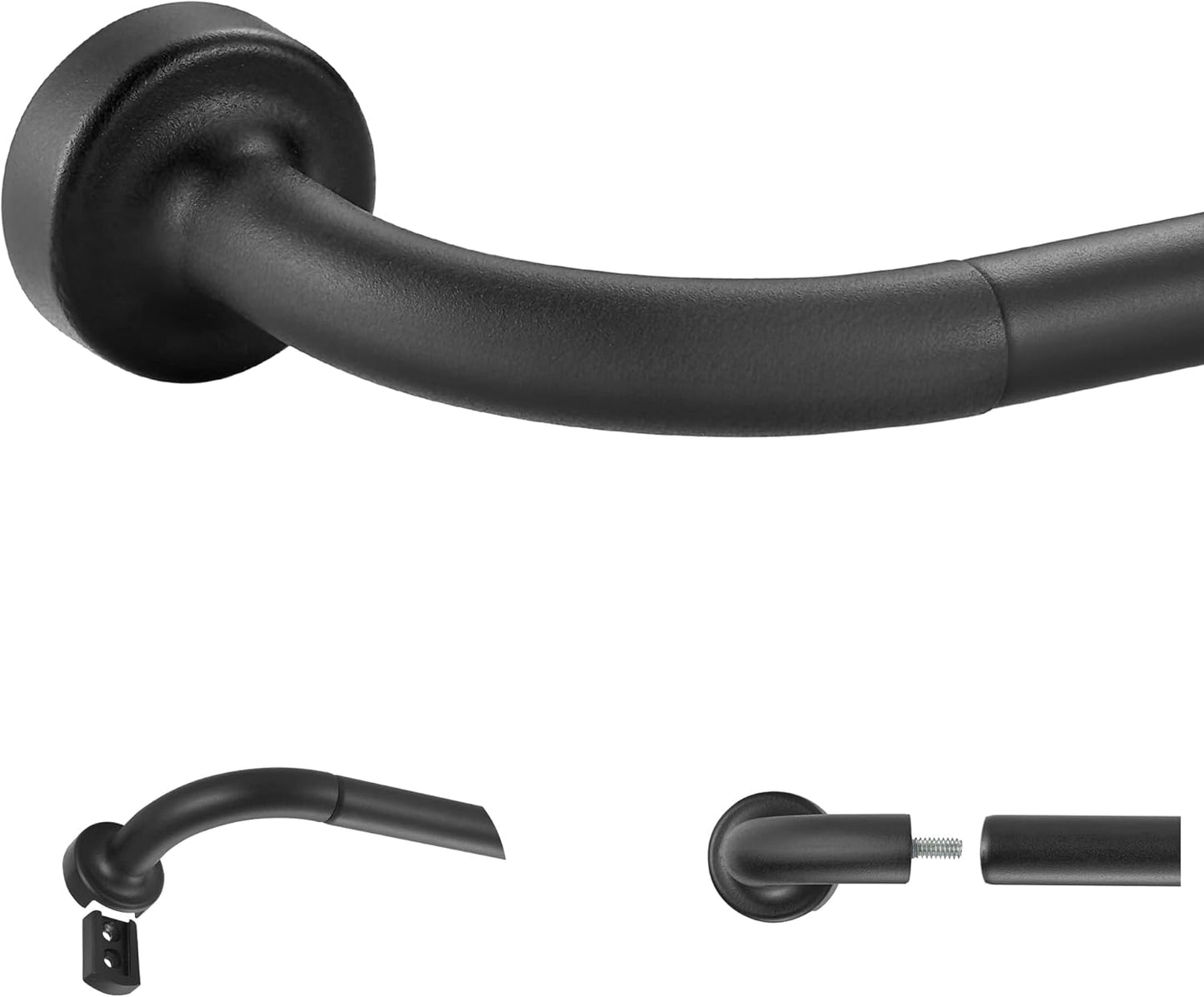Matte Black Disc Curtain Rods for Stylish Room Darkening