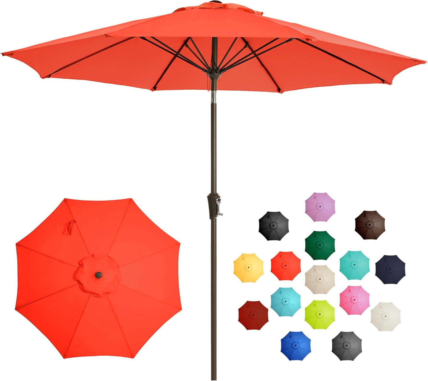 9FT Large Outdoor Patio Umbrella for Ultimate Sun Protection