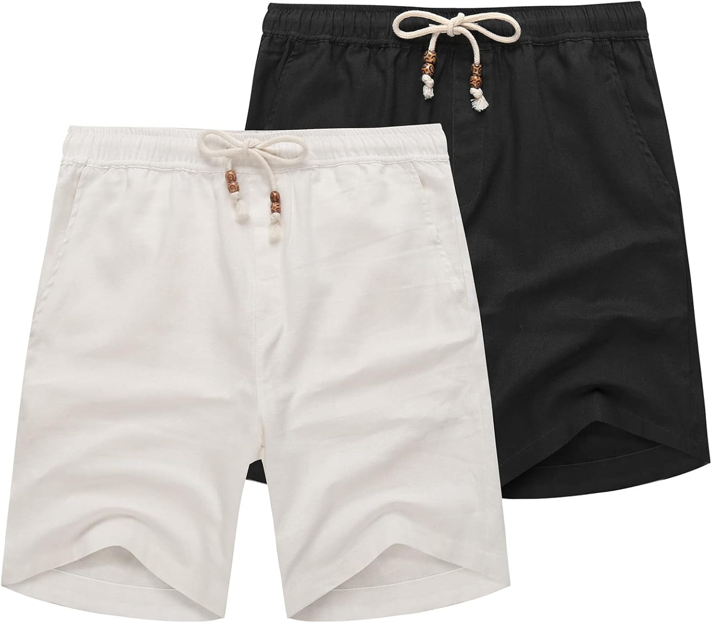 COOFANDY Men's Linen Shorts for Summer Beach and Casual Wear