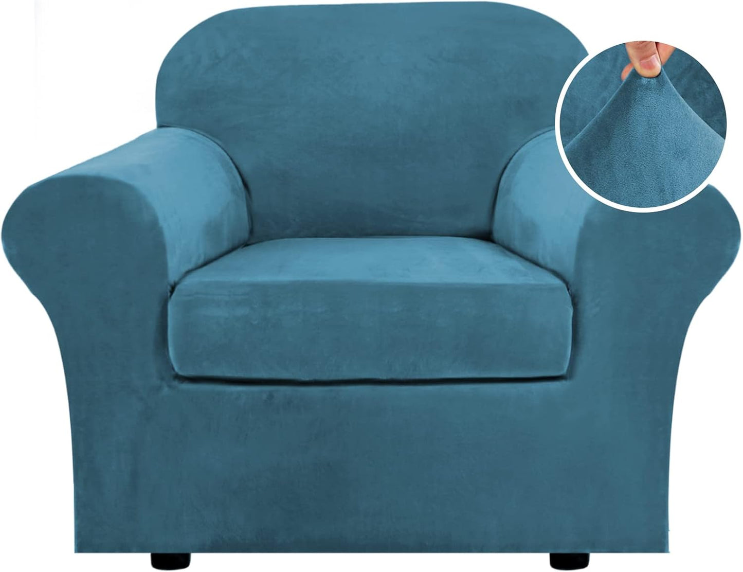 H.VERSAILTEX Rich Velvet Stretch Chair Cover for 49 Inch Chairs