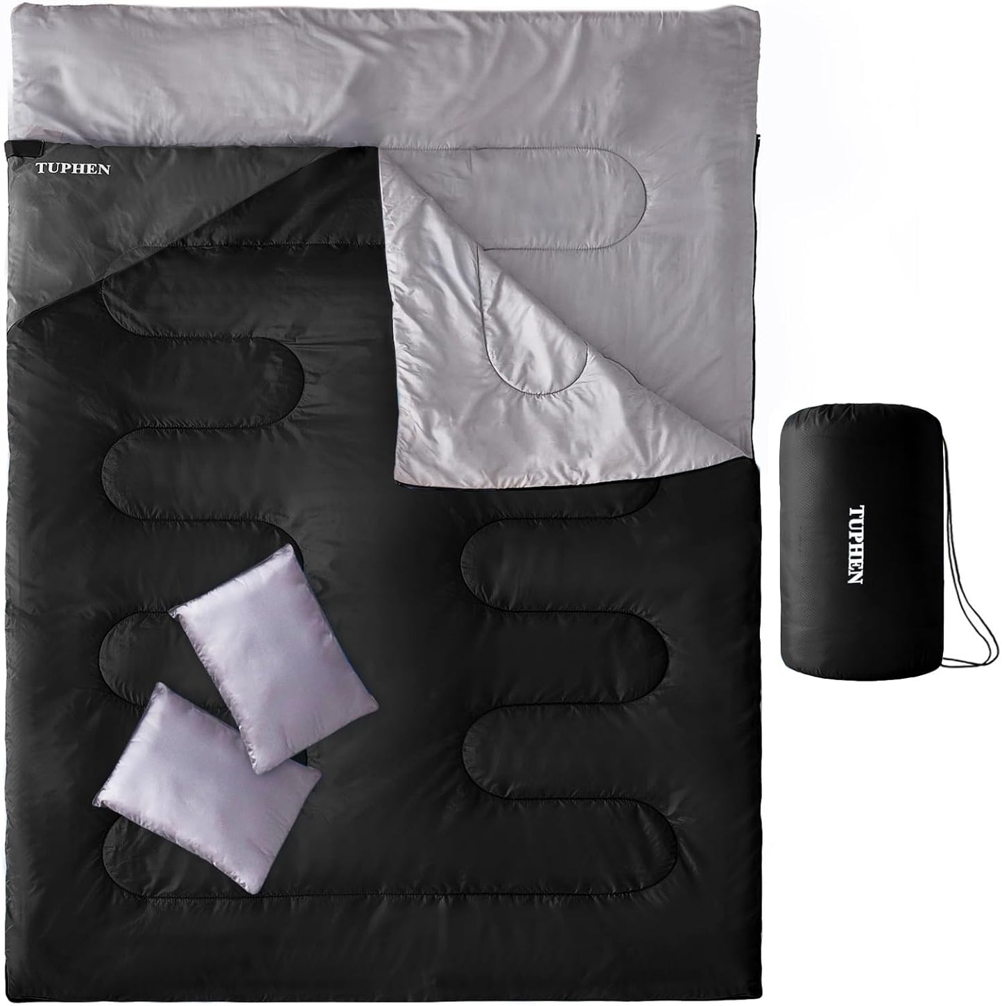 Tuphen Double Sleeping Bag for 2 People - Waterproof & Cozy