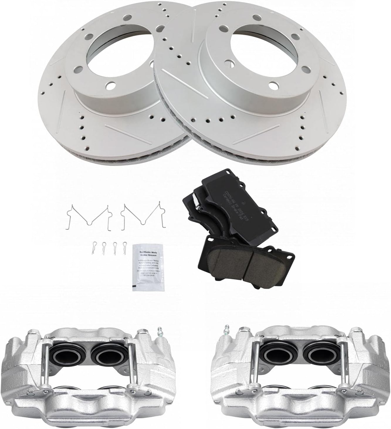 TRQ Front Performance Brake Pad & Rotor Kit for Toyota Sequoia