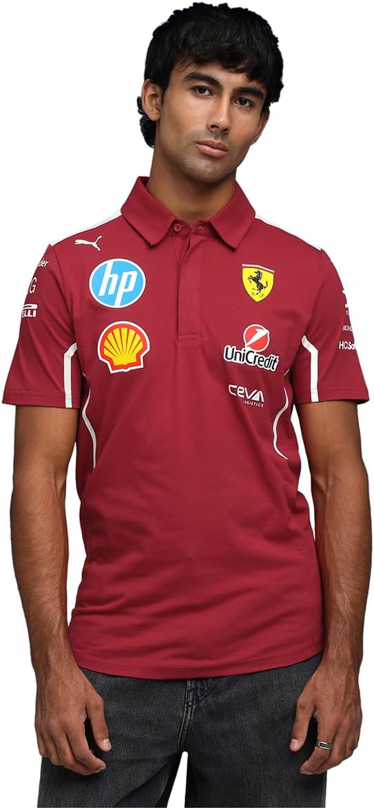 PUMA Scuderia Ferrari F1 2025 Team Polo for Men in Red Color