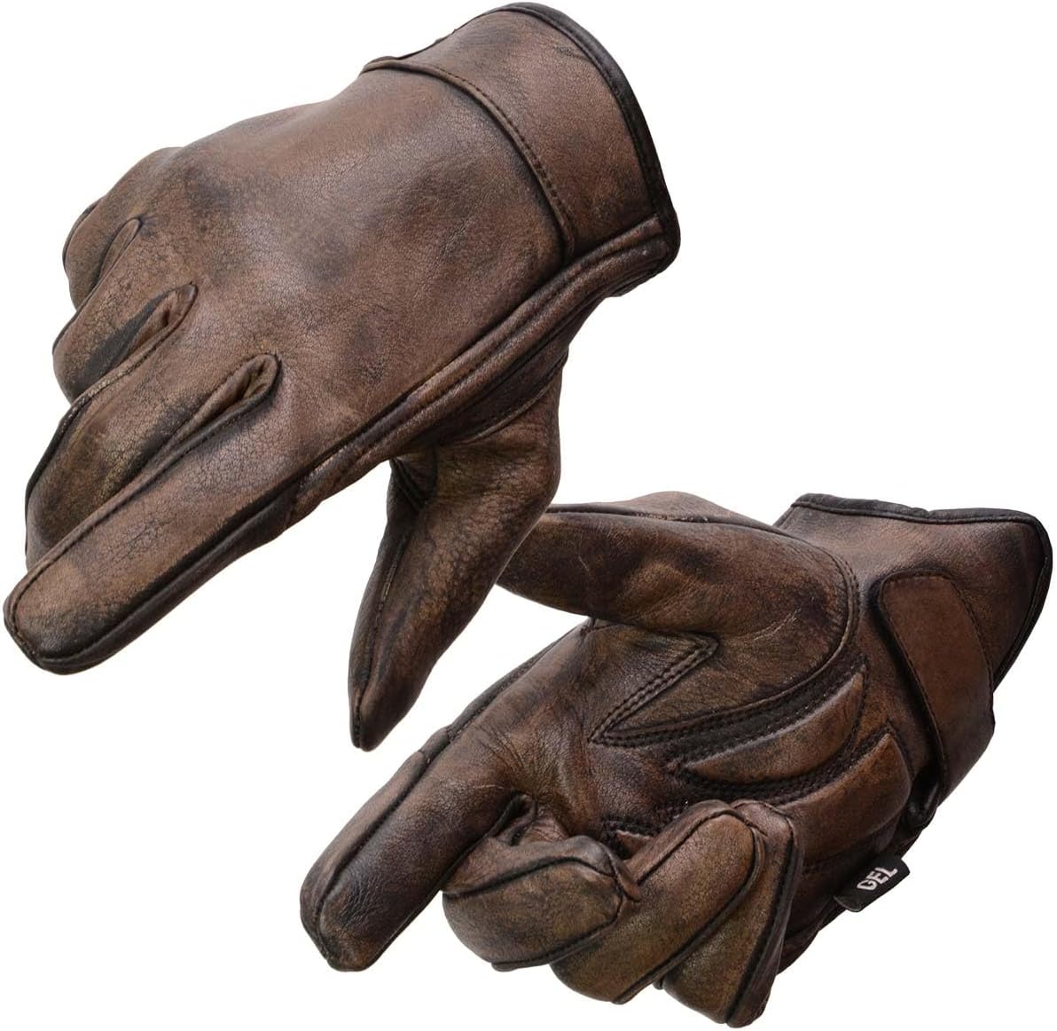 Milwaukee Leather Men's Brown Gel Padded Palm Motorcycle Gloves