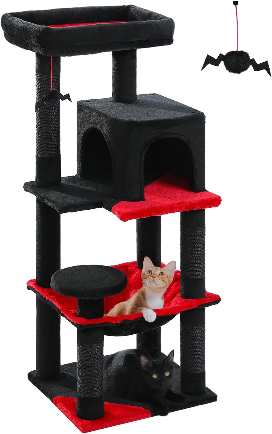 Gothic Cat Tree with Large Hammock for Stylish Feline Fun