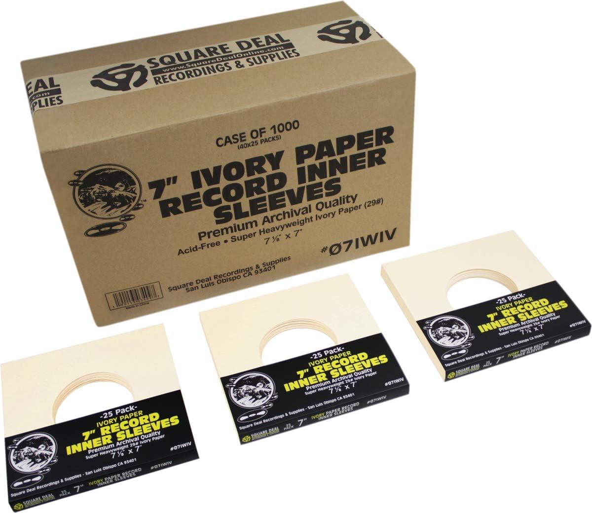 1000 Ivory Vinyl Record Inner Sleeves - Archival Quality 7