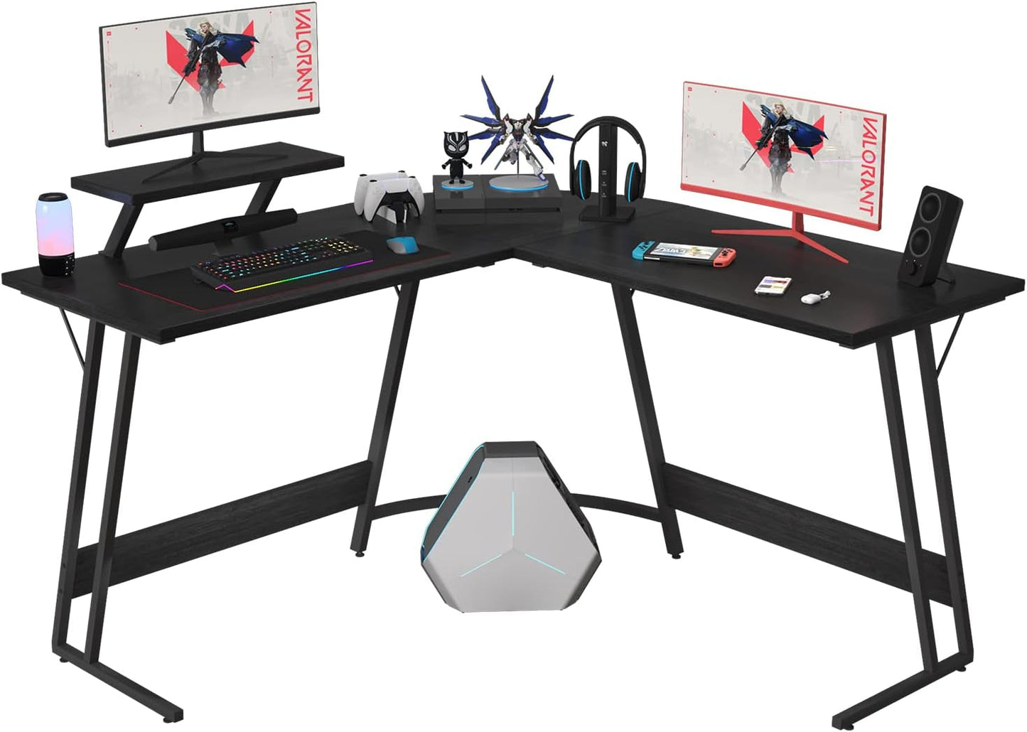 Homall L Shaped Gaming Desk with Large Monitor Riser Stand