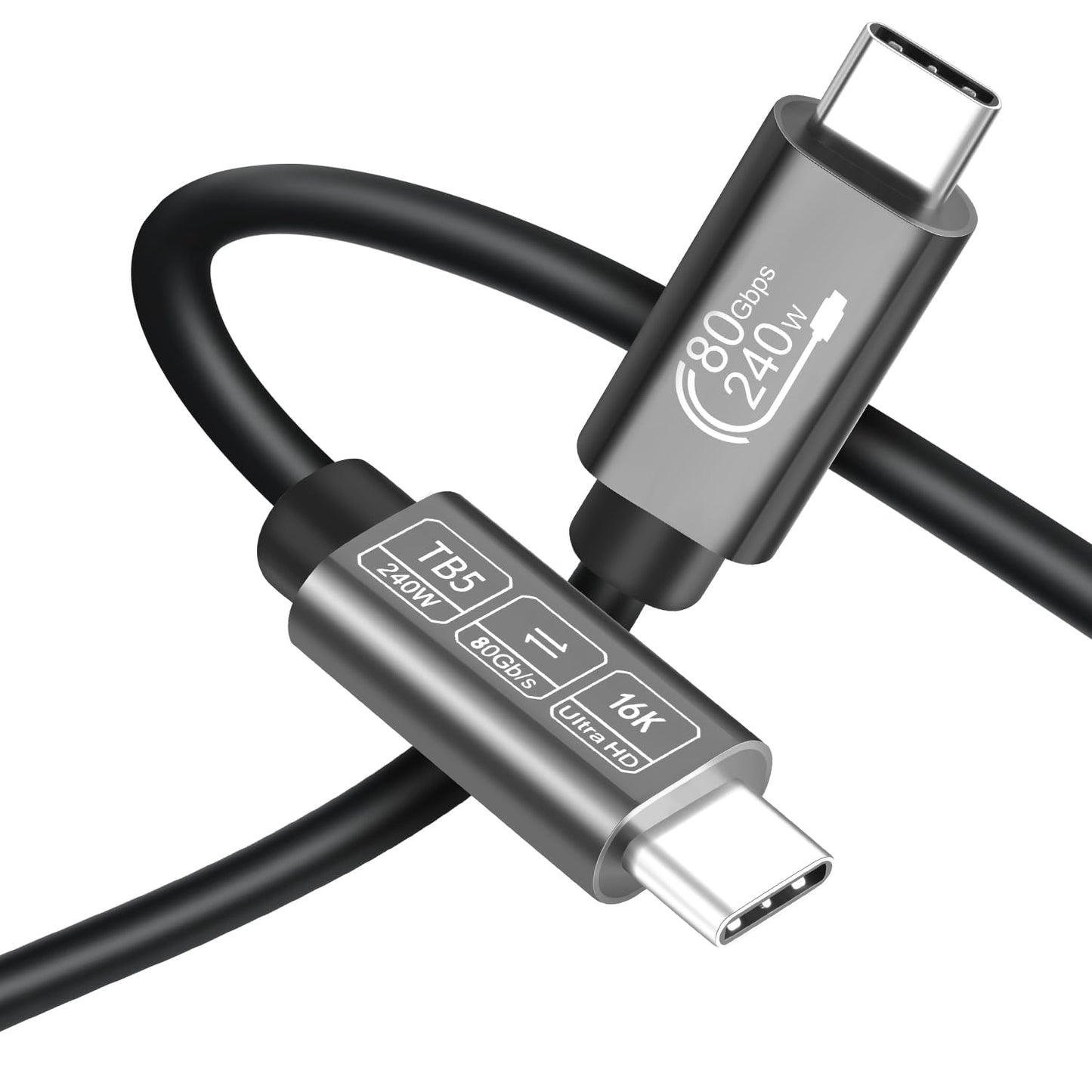 USB C Cable 80Gbps Thunderbolt 5/4/3 6ft for Fast Charging