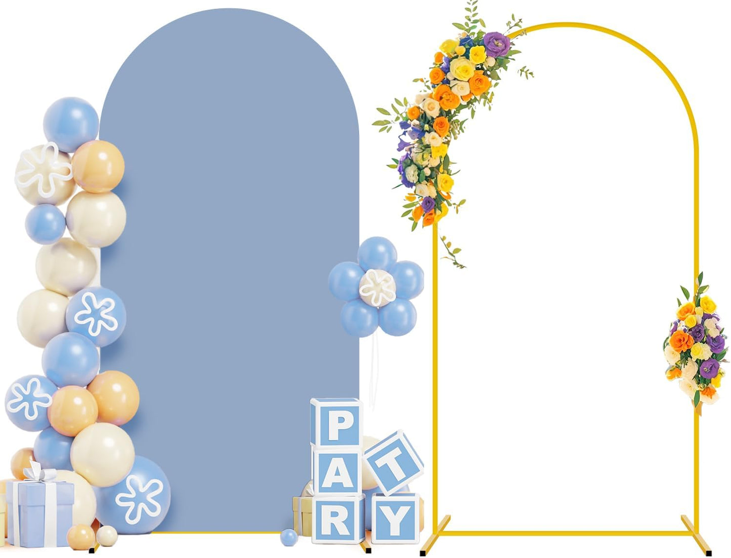 Dusty Blue Arch Backdrop Stand Cover for Weddings and Events