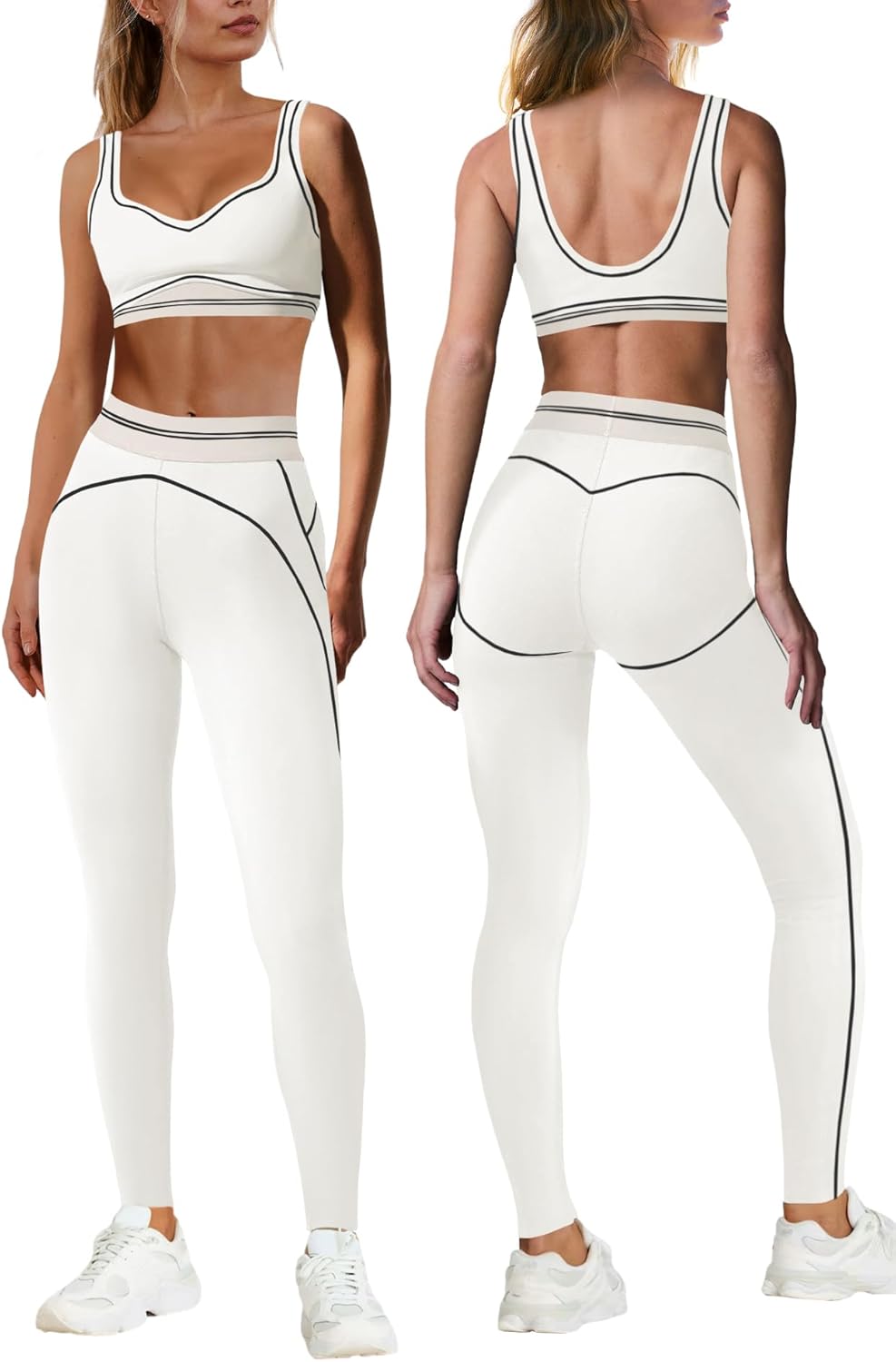 Nirovien Womens 2 Piece Workout Sets for Yoga and Gym Use