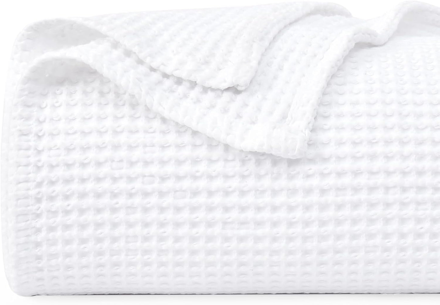PHF 100% Cotton Waffle Weave Blanket for Cozy Winter Nights