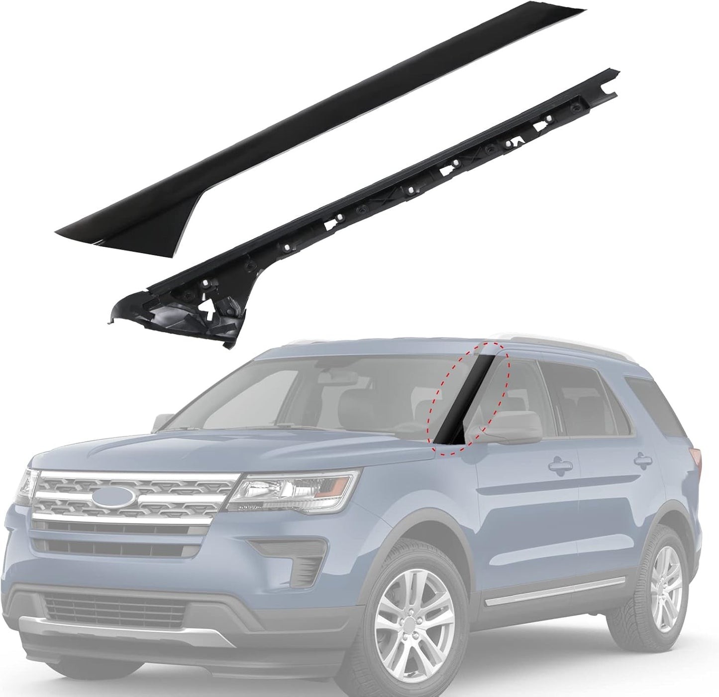 A-Pillar Front Molding Windshield Trim for 2011-2019 Ford Explorer