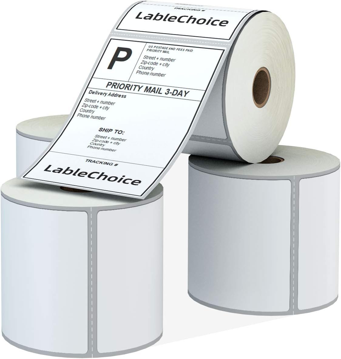 4 Rolls 450 4x6 Shipping Labels for Zebra 2844, LabelChoice Permanent Adhesive