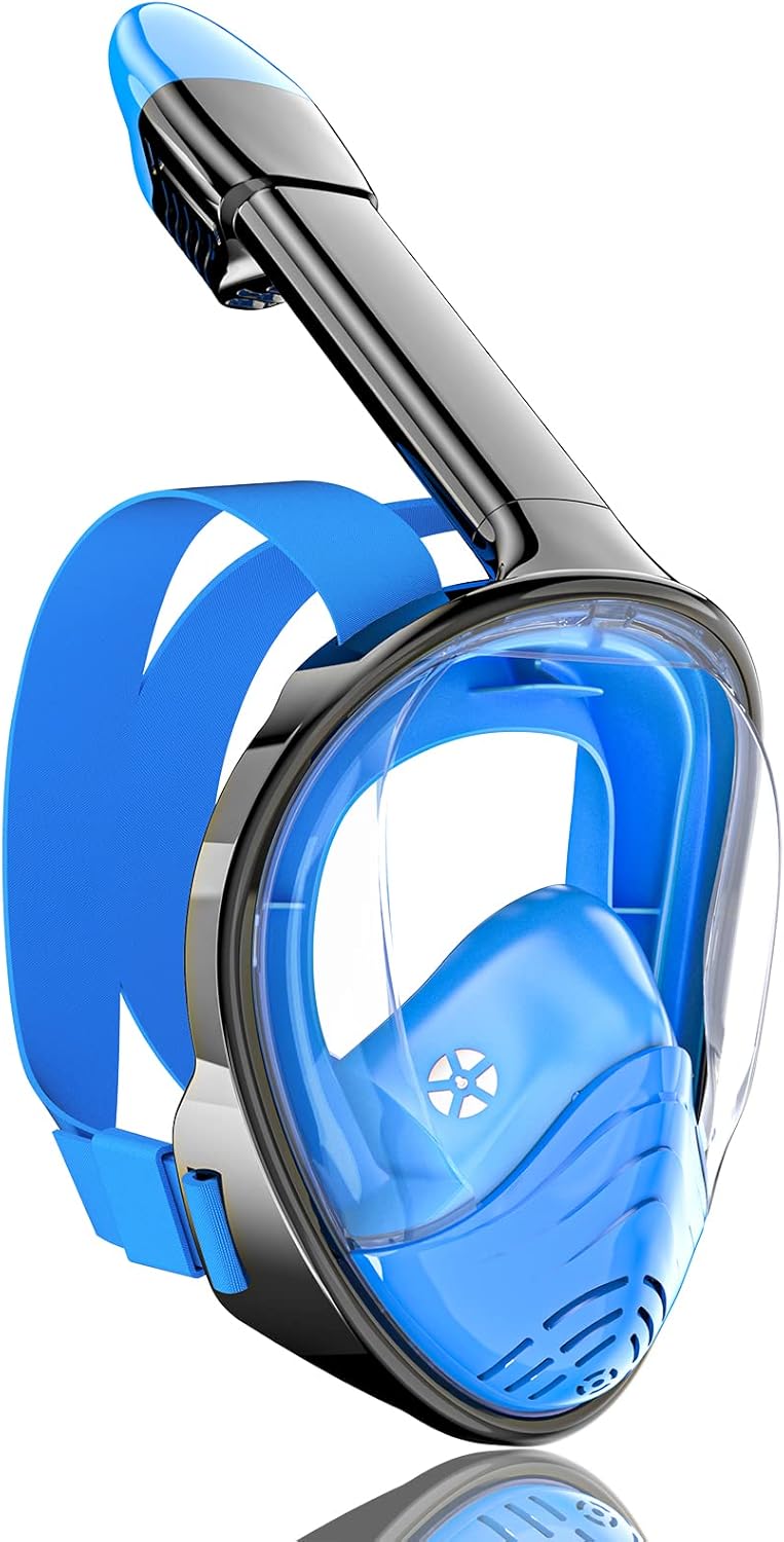 QingSong Full Face Snorkel Mask with 180 Degree View for Adults