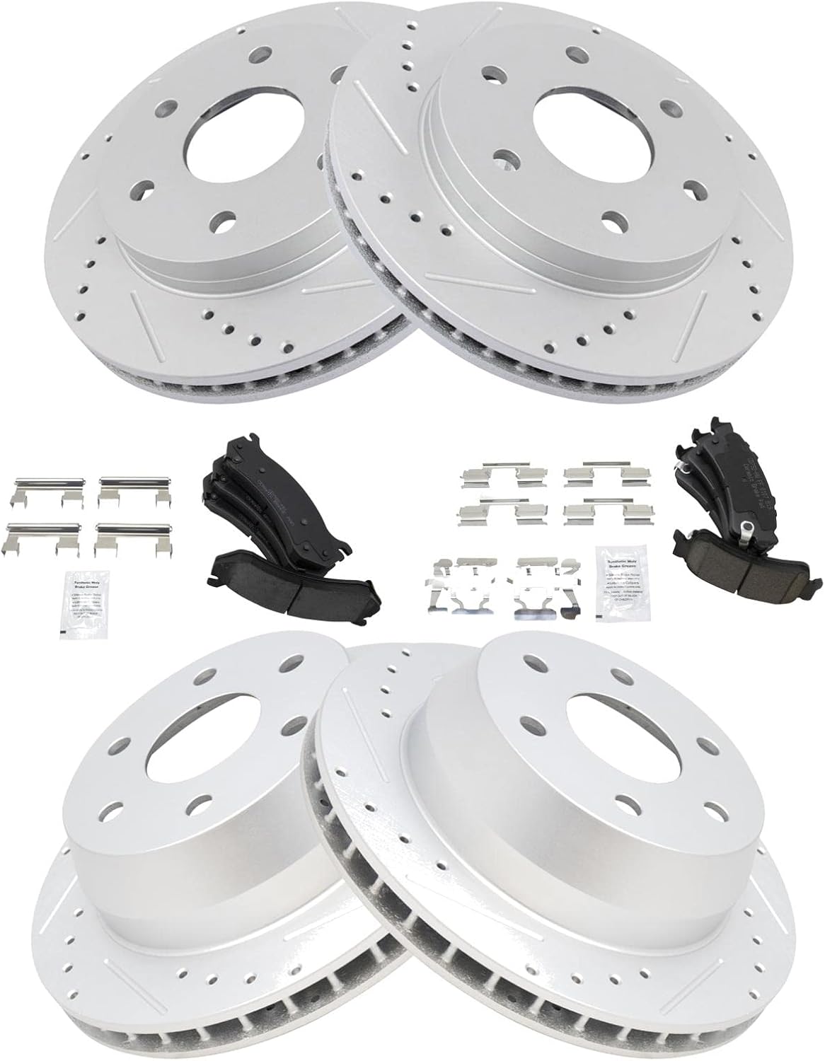 TRQ Performance Brake Pad & Rotor Kit for Chevrolet Vehicles