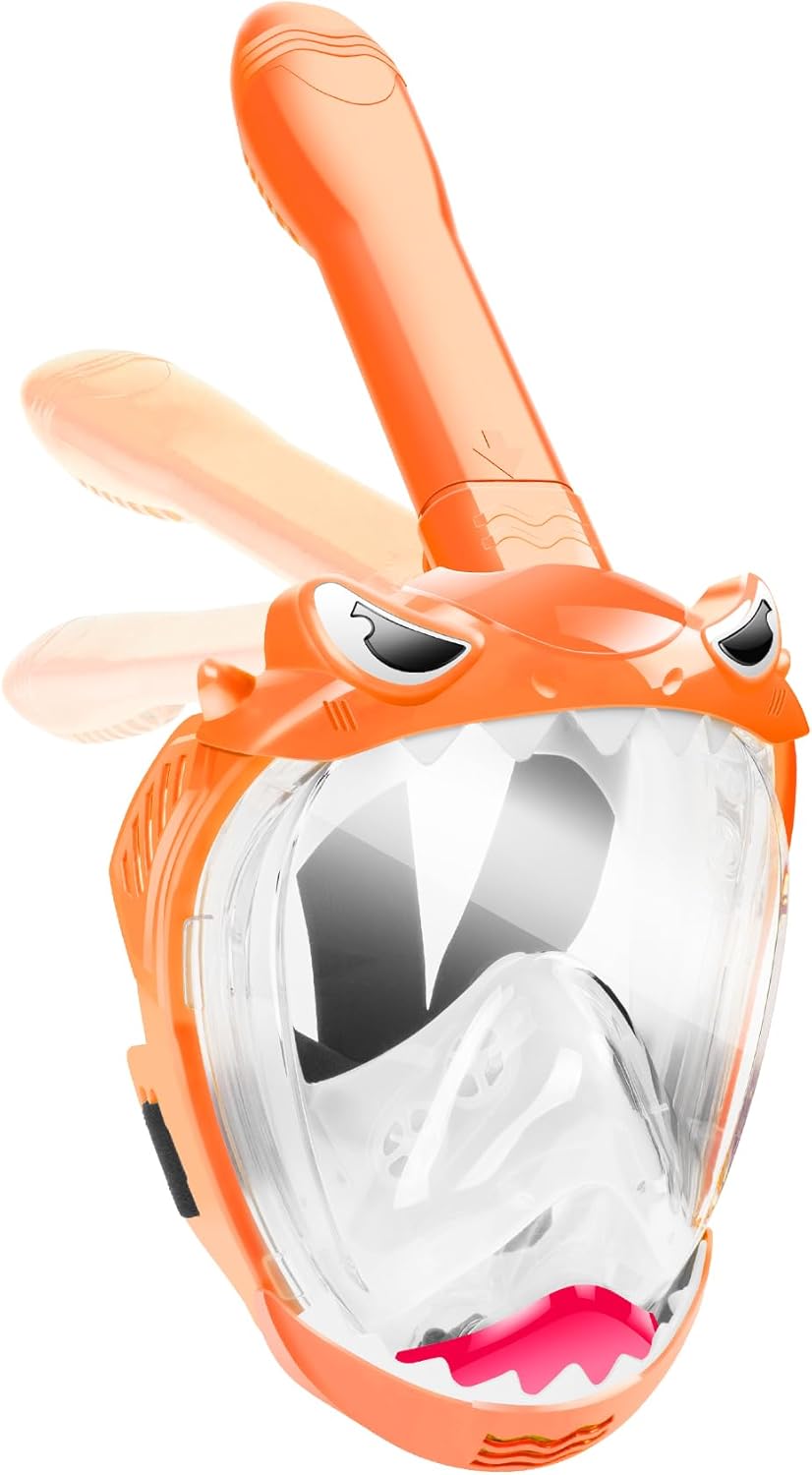 Zipoute Kids Full Face Snorkel Mask - 180 Panoramic View