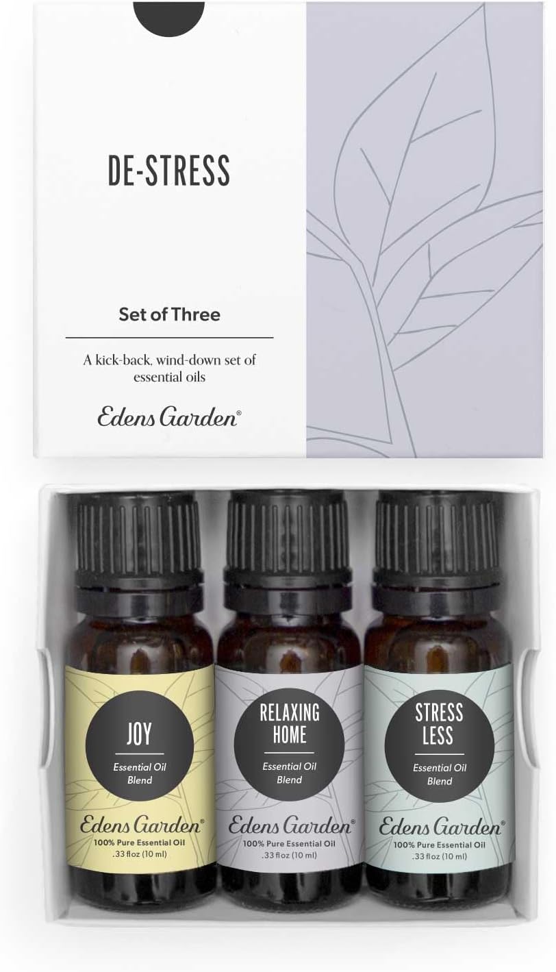 De-Stress Essential Oil Set for Relaxation & Stress Relief