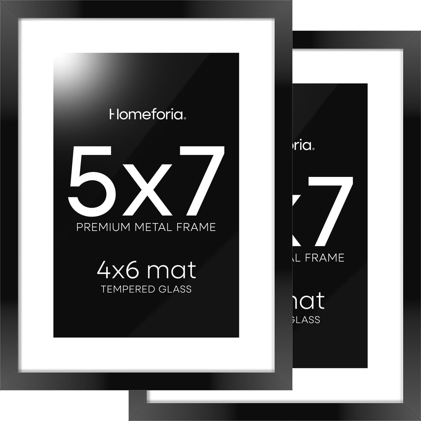 5x7 Picture Frame Black - High End Metal Frames for Art