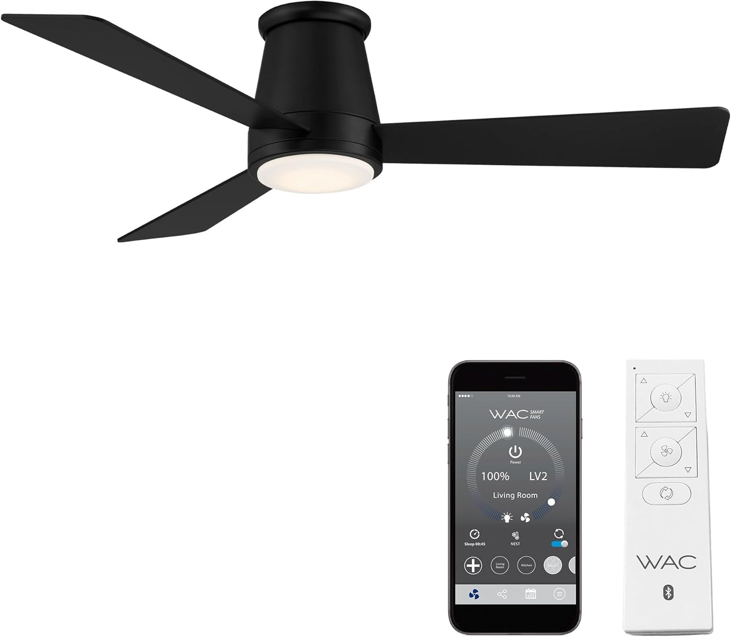 WAC Smart Ceiling Fan 52in Matte Black - Alexa Compatible