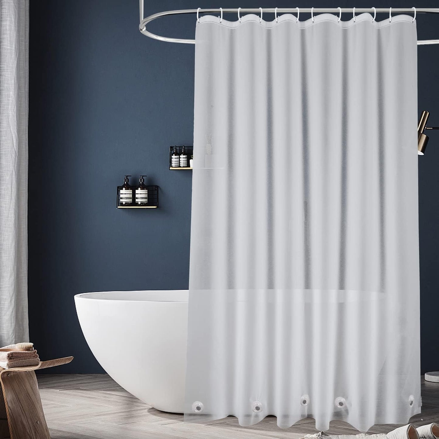 Waterproof 74 PEVA Shower Liner, Odor-Free