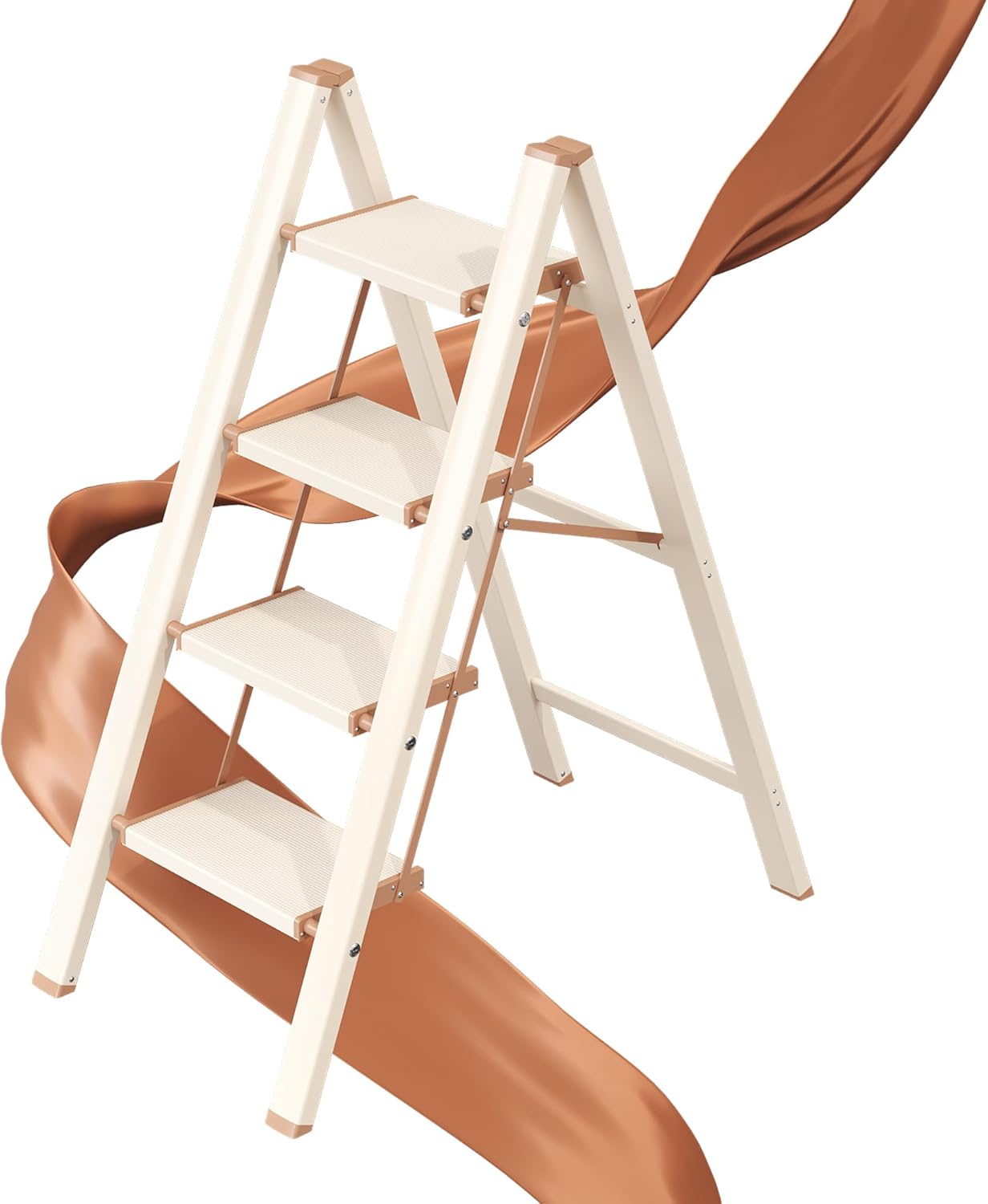GameGem 4 Step Ladder with Wider Pedal and Anti-Slip Feet