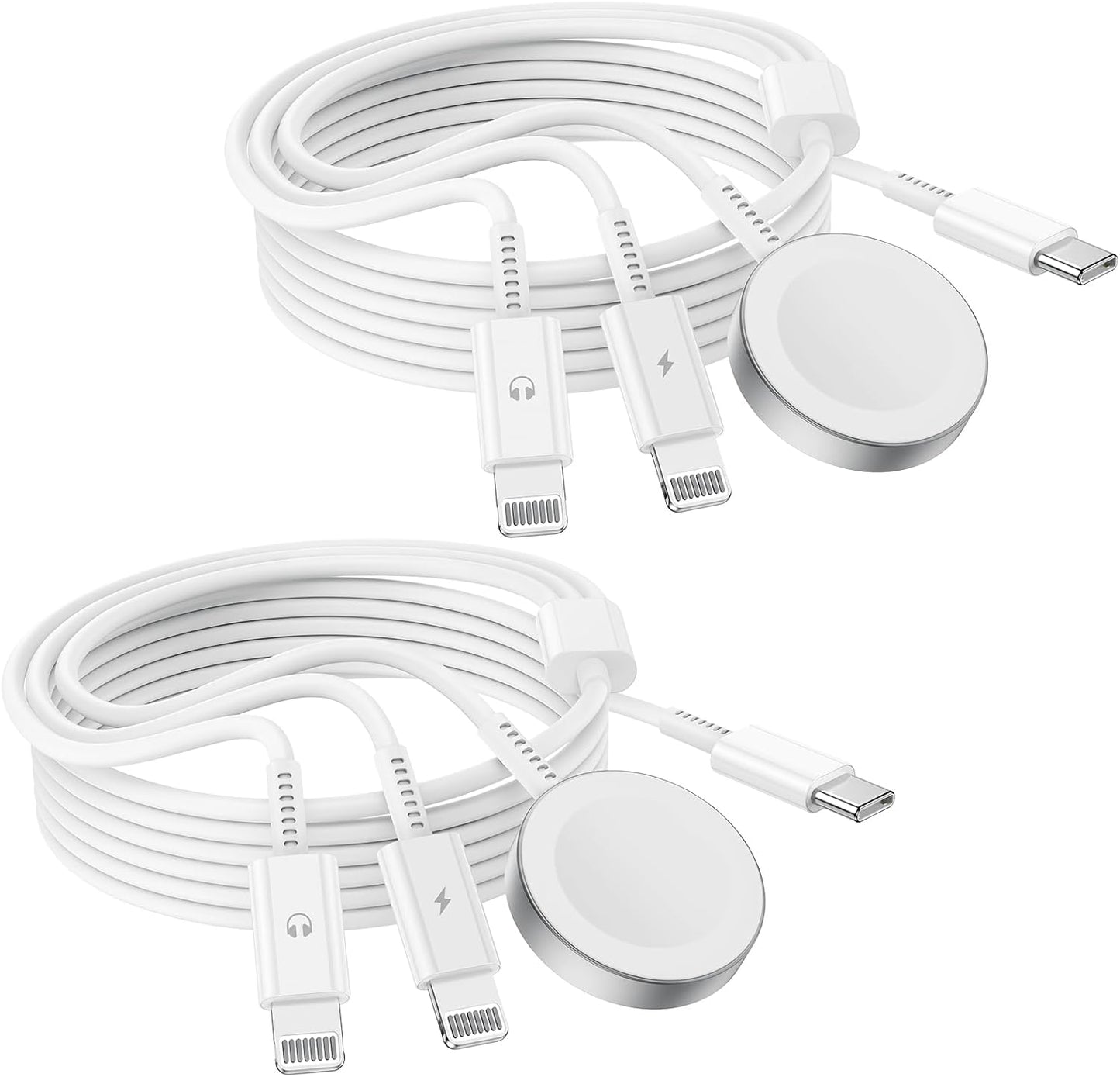 Fast 3-in-1 Magnetic Charger for Apple Watch & iPhone - 6ft