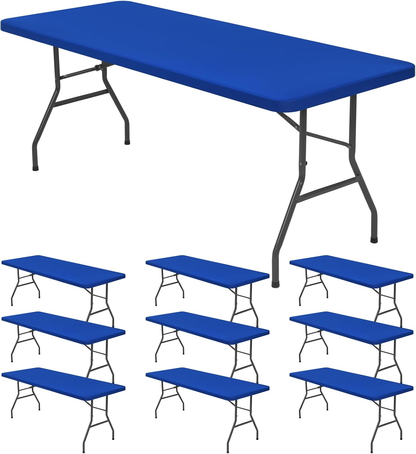 10 Pack Stretch Fabric Table Top Cap Cover for 6ft Tables