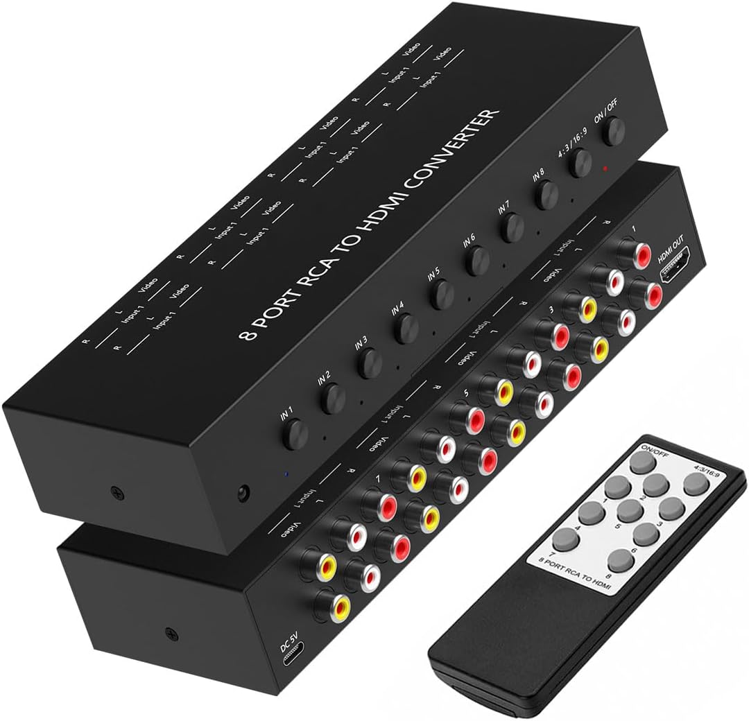 8 Port RCA to HDMI Converter for Seamless HD Media Experience