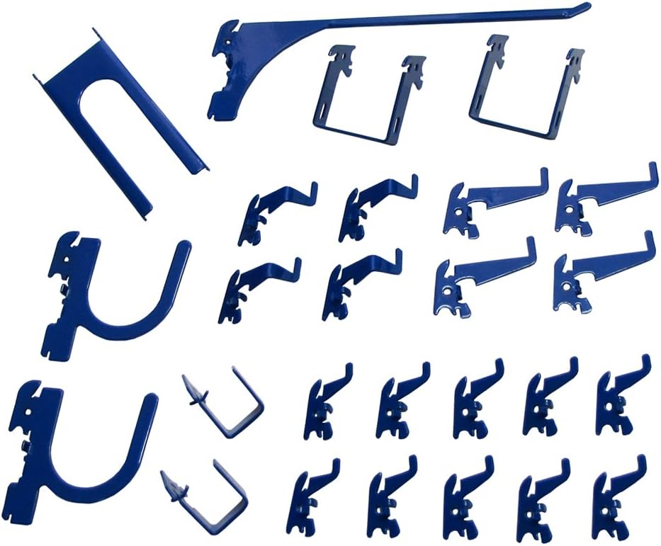 Wall Control KT-200-DLX Blue Slotted Metal Pegboard Hook Kit