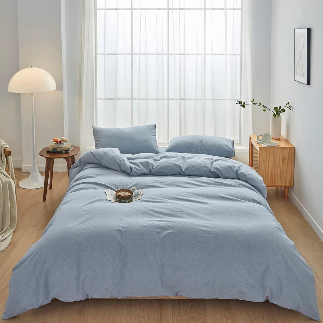 FACE TWO FACE King Size Duvet Cover Set in Cornflower Blue