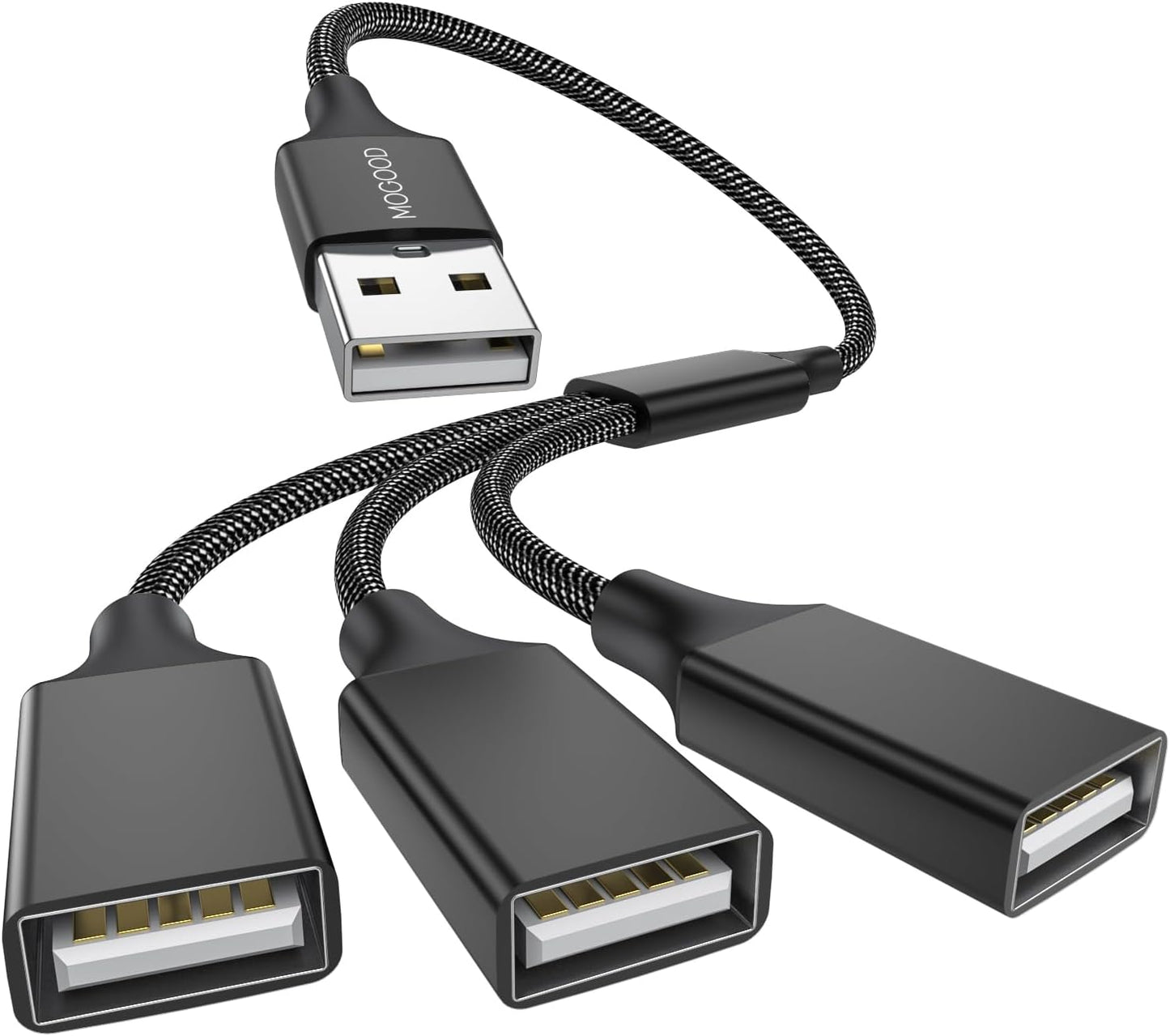 MOGOOD 3-in-1 USB Splitter: Charge & Transfer Data Effortlessly
