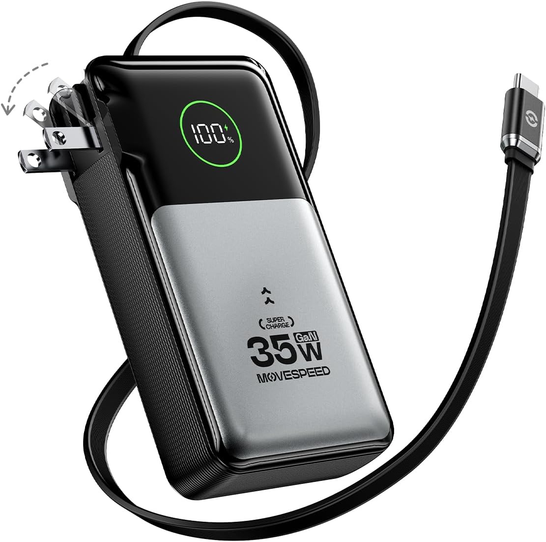 MOVE SPEED 3 in 1 Portable Charger with Fast Charging Power Bank