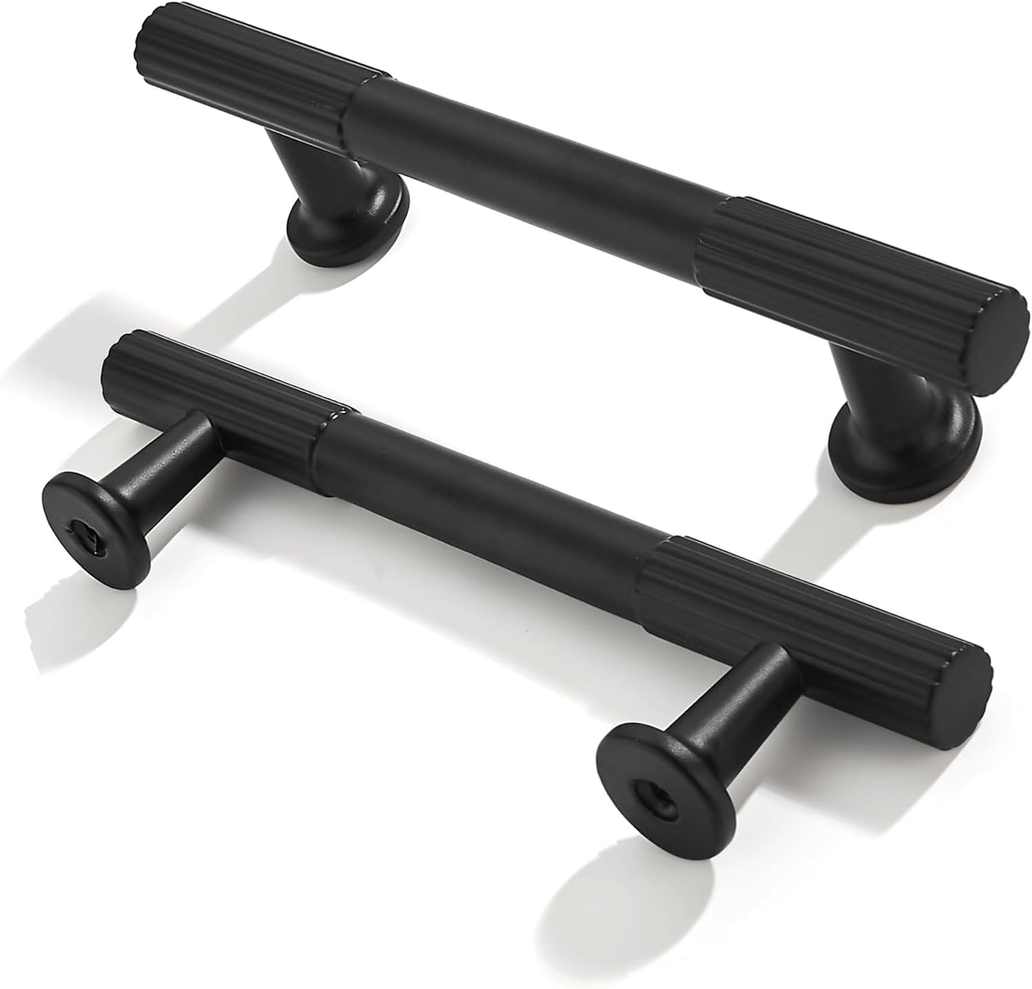 10-Pack 3-3/4 Inch Hole Center Matte Black Cabinet Pulls