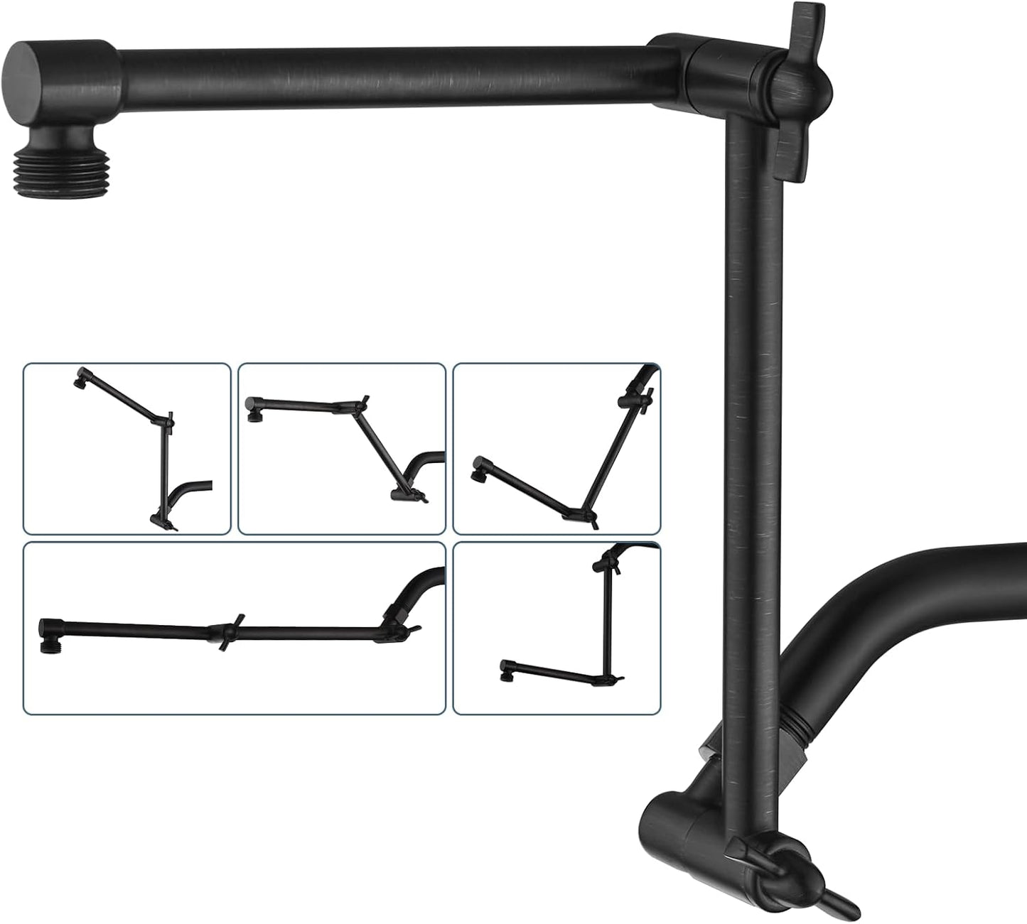 BRASS Shower Arm Extender for Rain and Handheld Showers 14 in