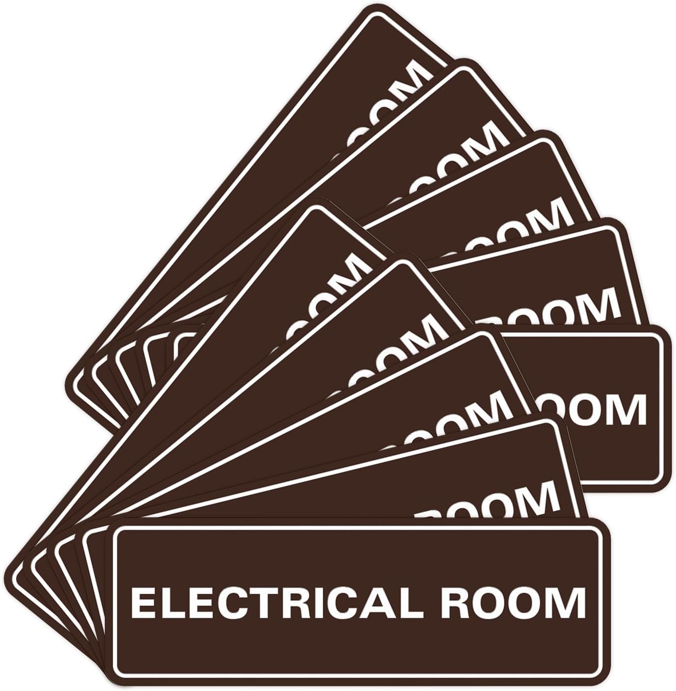 All Quality Standard Electrical Room Sign - Dark Brown - 10 Pack
