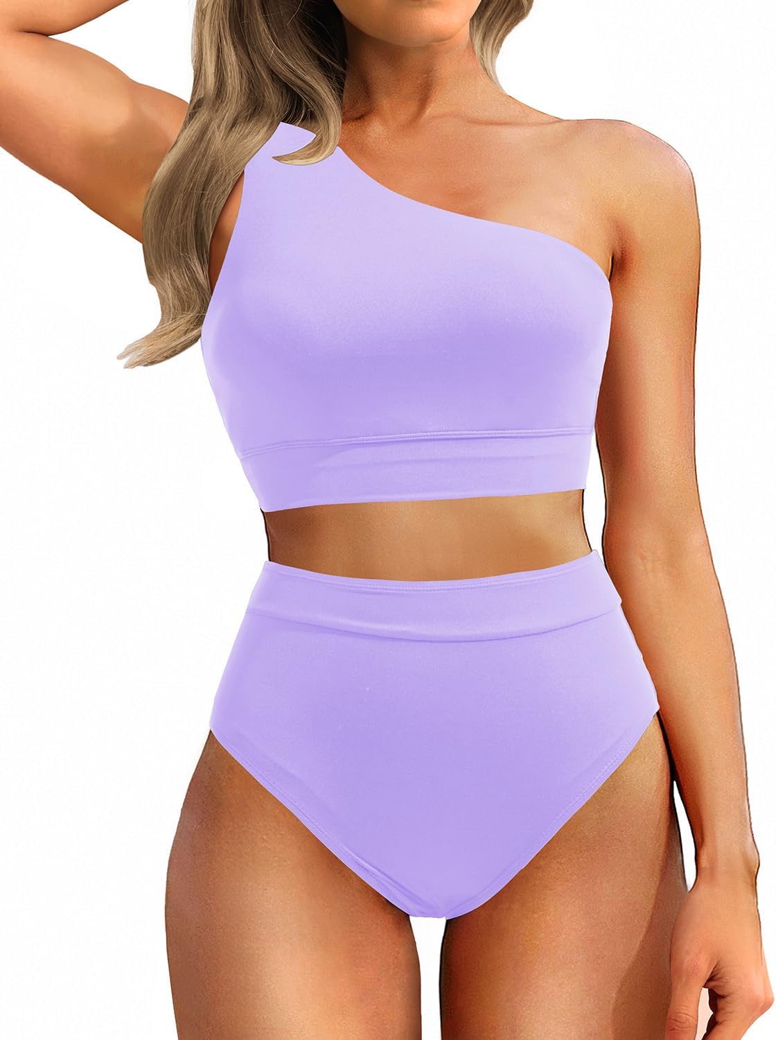 Holipick Women One Shoulder High Waisted Bikini Sets for Summer