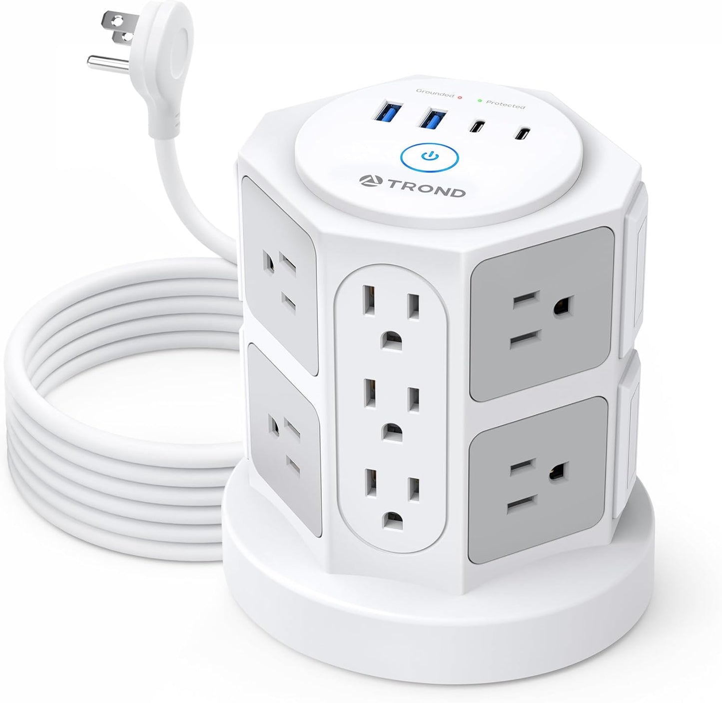 TROND Tower Surge Protector Power Strip with USB Ports and Outlets