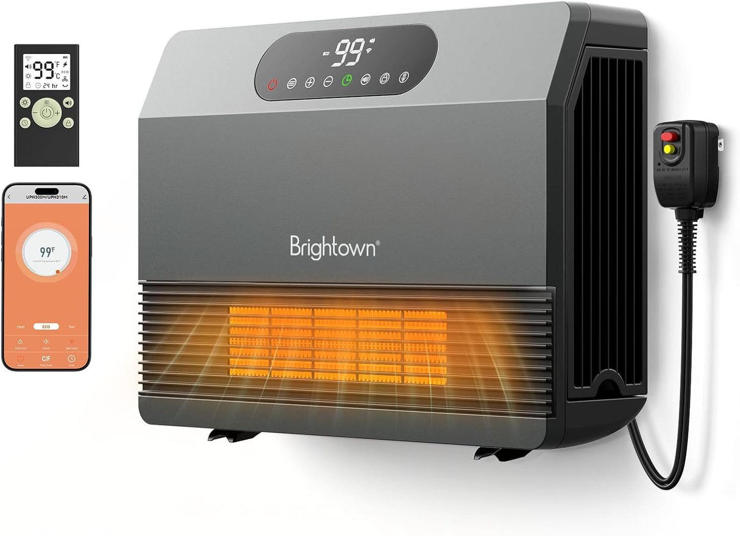 Brightown Wall Heater for Indoor Use with Remote Control Features