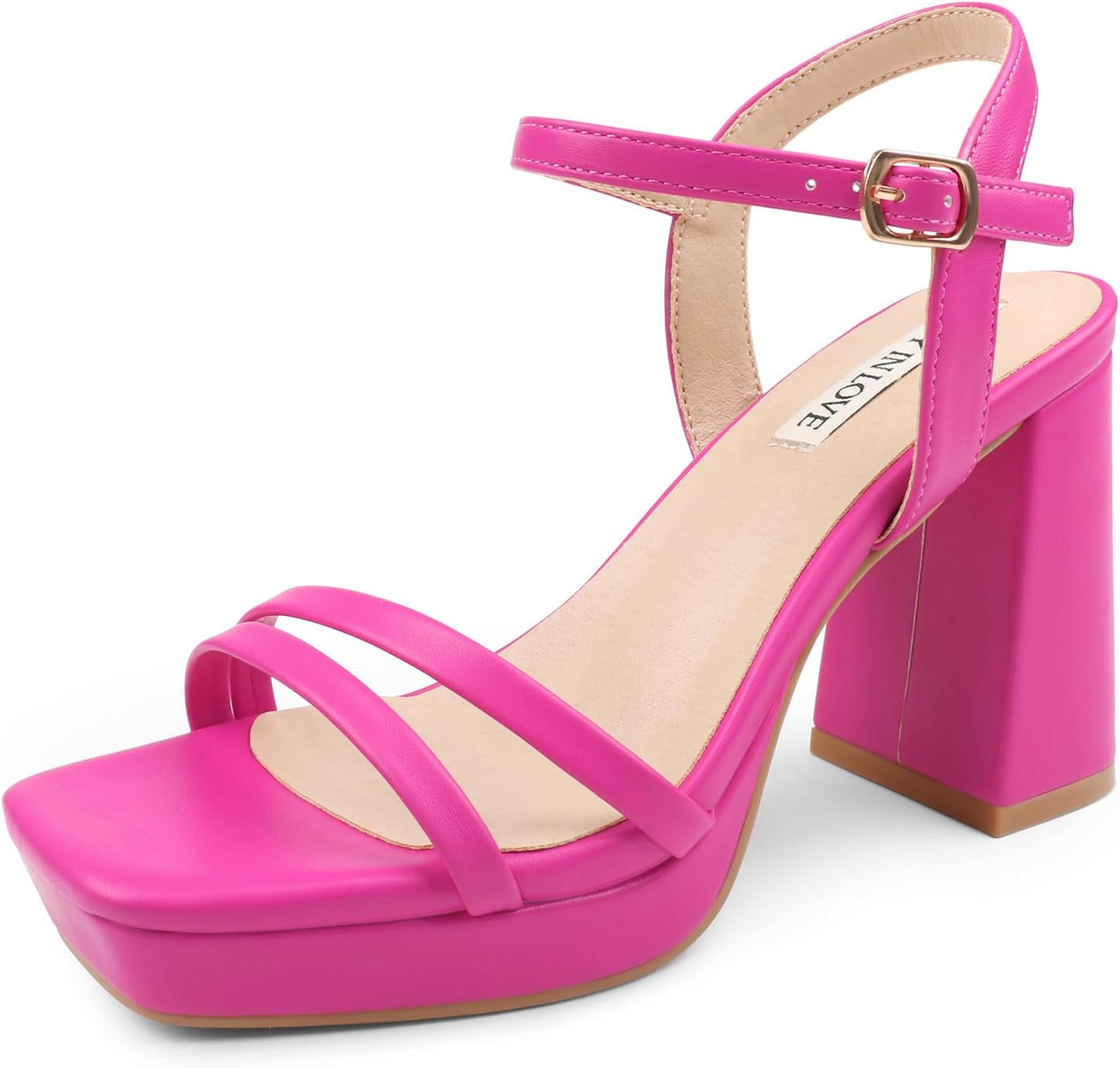 JOY IN LOVE Platform Heels for Women with Chunky Block Heel