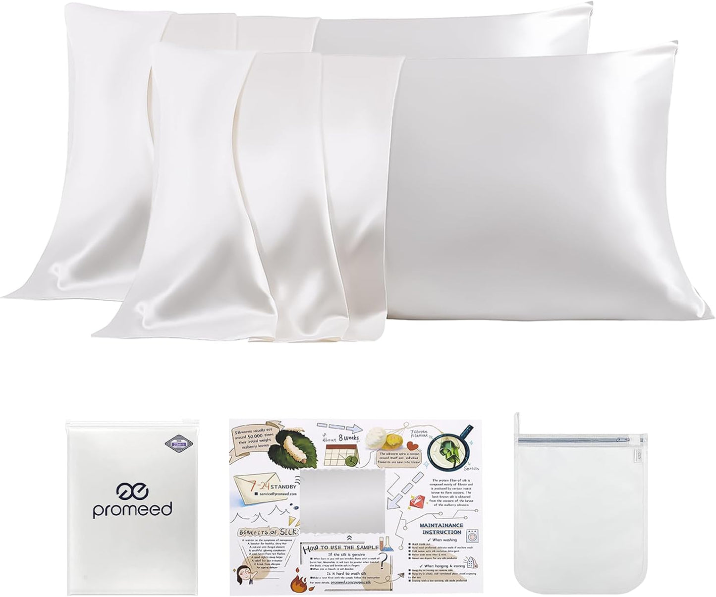 PROMEED 100% Mulberry Silk Pillowcases for Luxurious Sleep