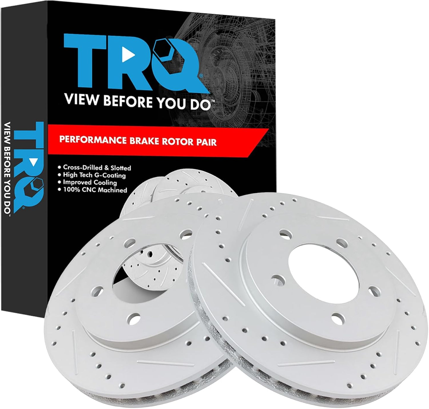 TRQ Front Performance Brake Rotors Set for Ford Expedition & Navigator