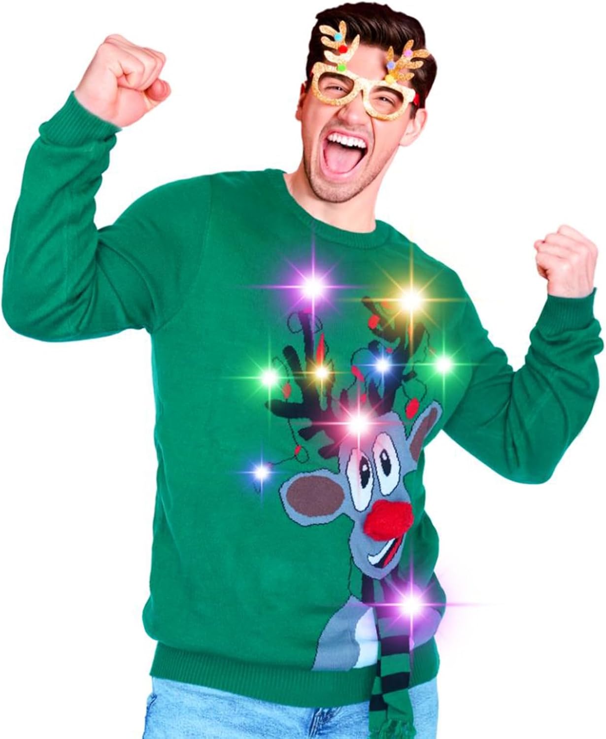 Light Up LED Ugly Christmas Sweater - Festive Fun for All!