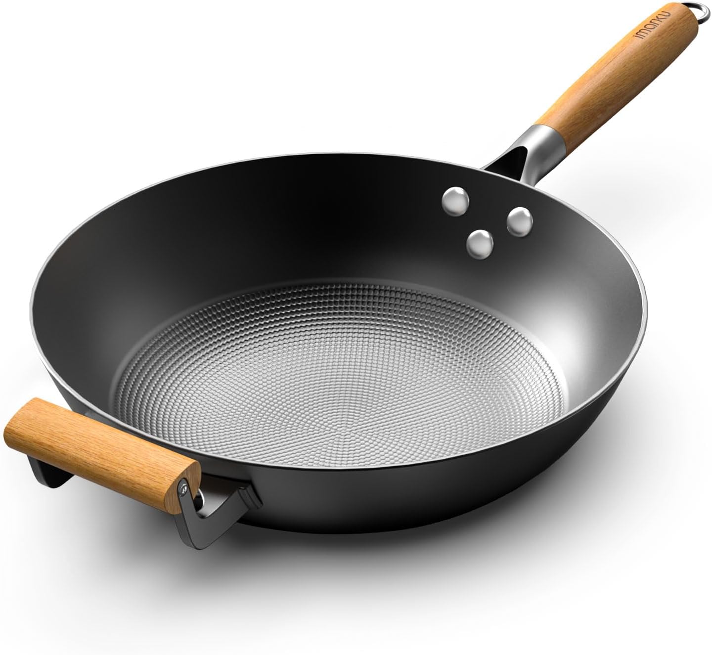 NonStick Wok Pan for Easy Cooking and Cleaning, 12.5 in Size
