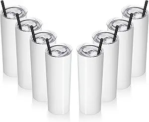 VEGOND Stainless Steel Skinny Tumblers Bulk 8 Pack for All Occasions